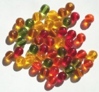 50 8mm Round Transparent Autumn Mix Beads